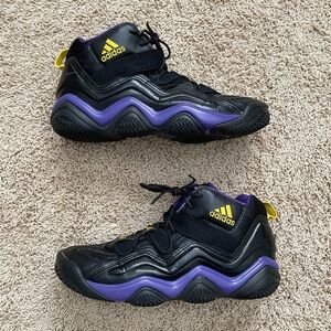 RARE Adidas Top Ten 2000 Mens Size 12 US Black Purple Gold Lakers Kobe
